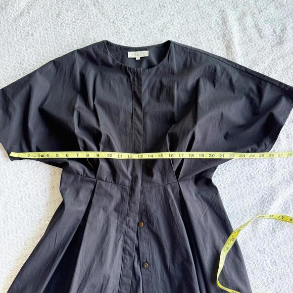 Elegant Black Button-Down Pleated Midi Dress by Partierre US Size 2-4 - Picture 6 of 9